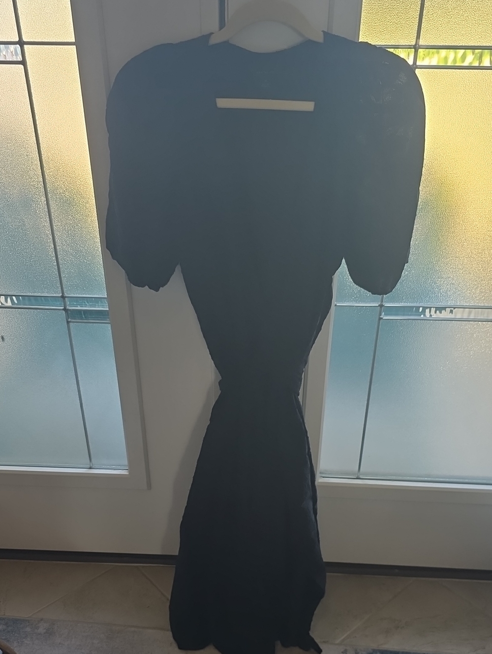 Ann Taylor Black Maxi Dress with Puff Sleeves